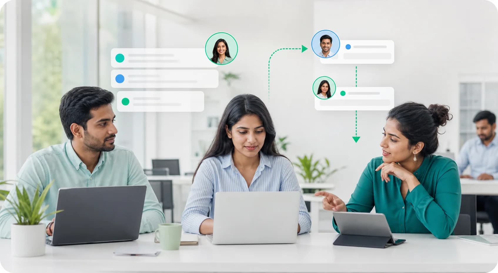 Shared Team Inbox team collaborating in a connected WayConnect workspace