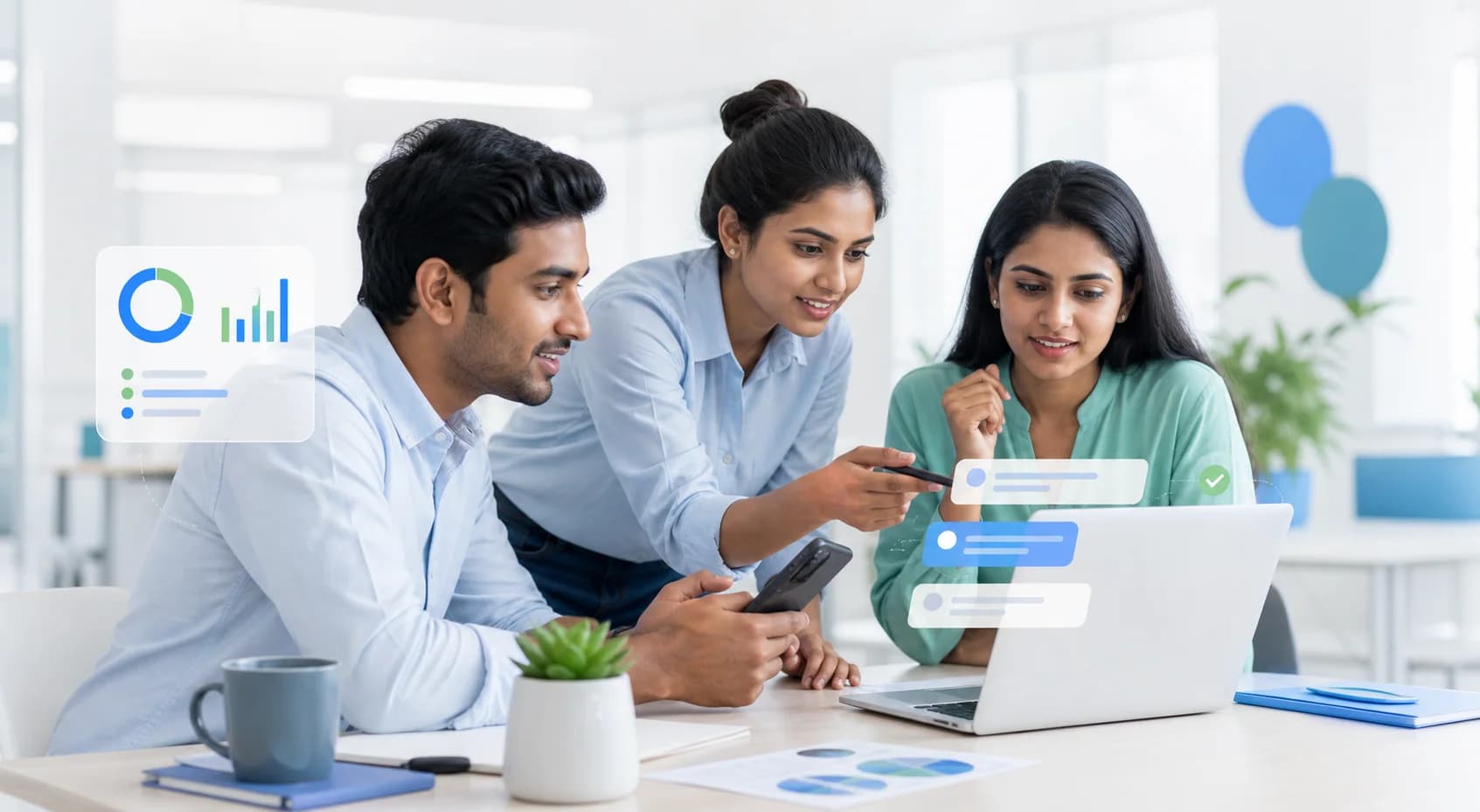 WhatsApp Marketing team collaborating in a connected WayConnect workspace